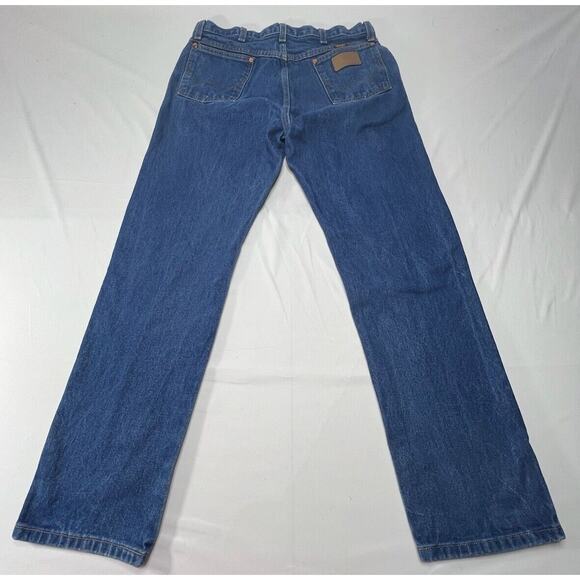 Wrangler 13MWZ Men's Regular Fit Straight Leg Western Blue Jeans - Size 34x30.5 - Picture 2 of 6